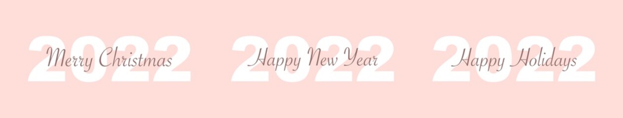 2022 happy new year minimal art background with text. 2022 vector banner, poster, flyer design template. Vector illustration.