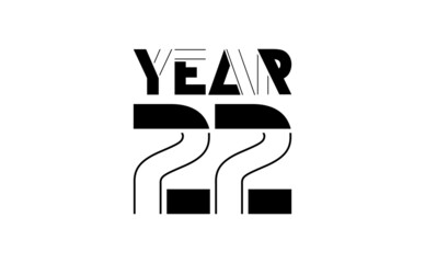 Happy New Year 2022 Wishing Celebration Mix Match Script Text Lettering Celebrate Festival Premium Modern Minimal Alphabet Numeric Letters Editable Vector File