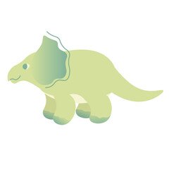Children's flat illustration of the Triceraptos dinosaur