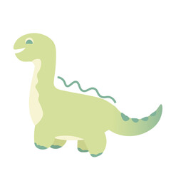 Children's flat illustration of a dinosaur.
