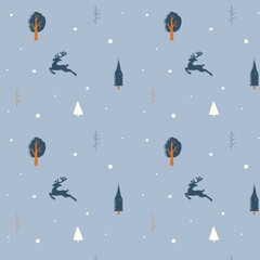 Vector winter pattern. Pattern with winter motives for gifts. Pattern for postcards and invintation. 