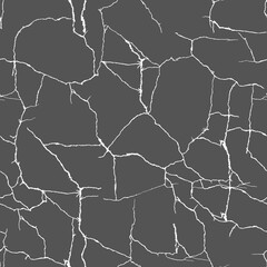 Obraz premium Cracked weathered grey wall cool grunge seamless pattern