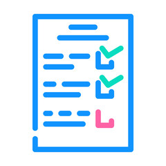 check list color icon vector. check list sign. isolated symbol illustration