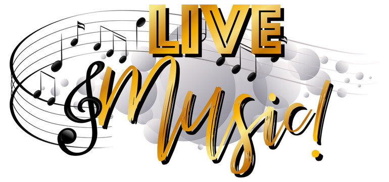 Live Music Gold Hand Drawn Font Design