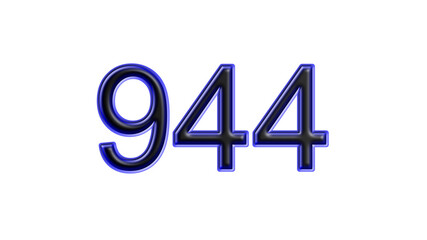 blue 944 number 3d effect white background