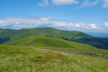 Beautiful Carpathian Mountains in Ukraine, Polonina Borzhava mountain ridge