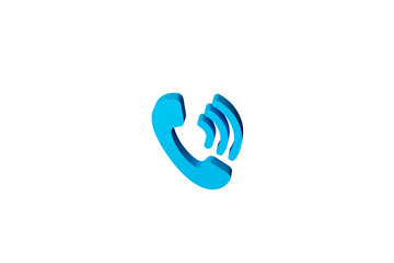 Phone icon for website mobile symbol. Service support hotline concept. 3d render illustration	