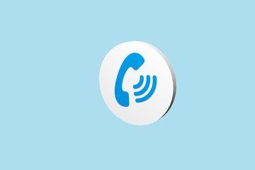 Phone icon for website mobile symbol. Service support hotline concept. 3d render illustration	