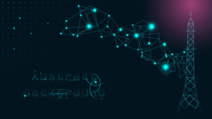 Abstract background in blue color broadcast backdrop for media and technology channel.