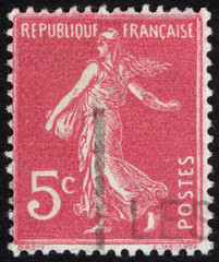 Postage stamps of the France. Stamp printed in the France. Stamp printed by France.