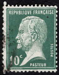 Postage stamps of the France. Stamp printed in the France. Stamp printed by France.