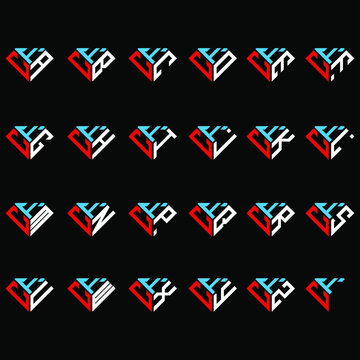 FCA to FCZ letter logo creative design, Multiple triple letter logo design