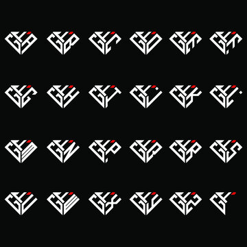 FGA to FGZ letter logo creative design, Multiple triple letter logo design