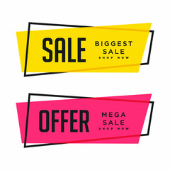 Sales and Offer Banner with Text Flat Vector
