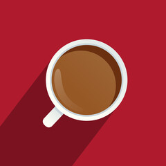 cup of coffee on a red background