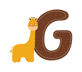 letter G with giraffe