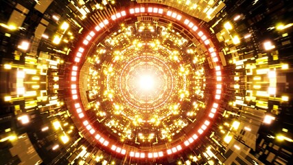 Dazzling Gold Sci Fi Tunnel Effect