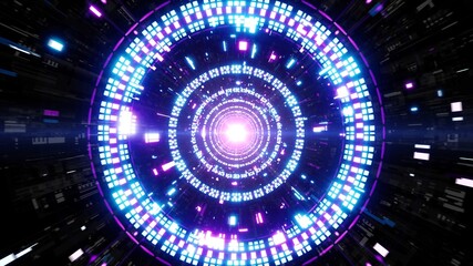 Dazzling Neon Light Hi Tech Tunnel Background