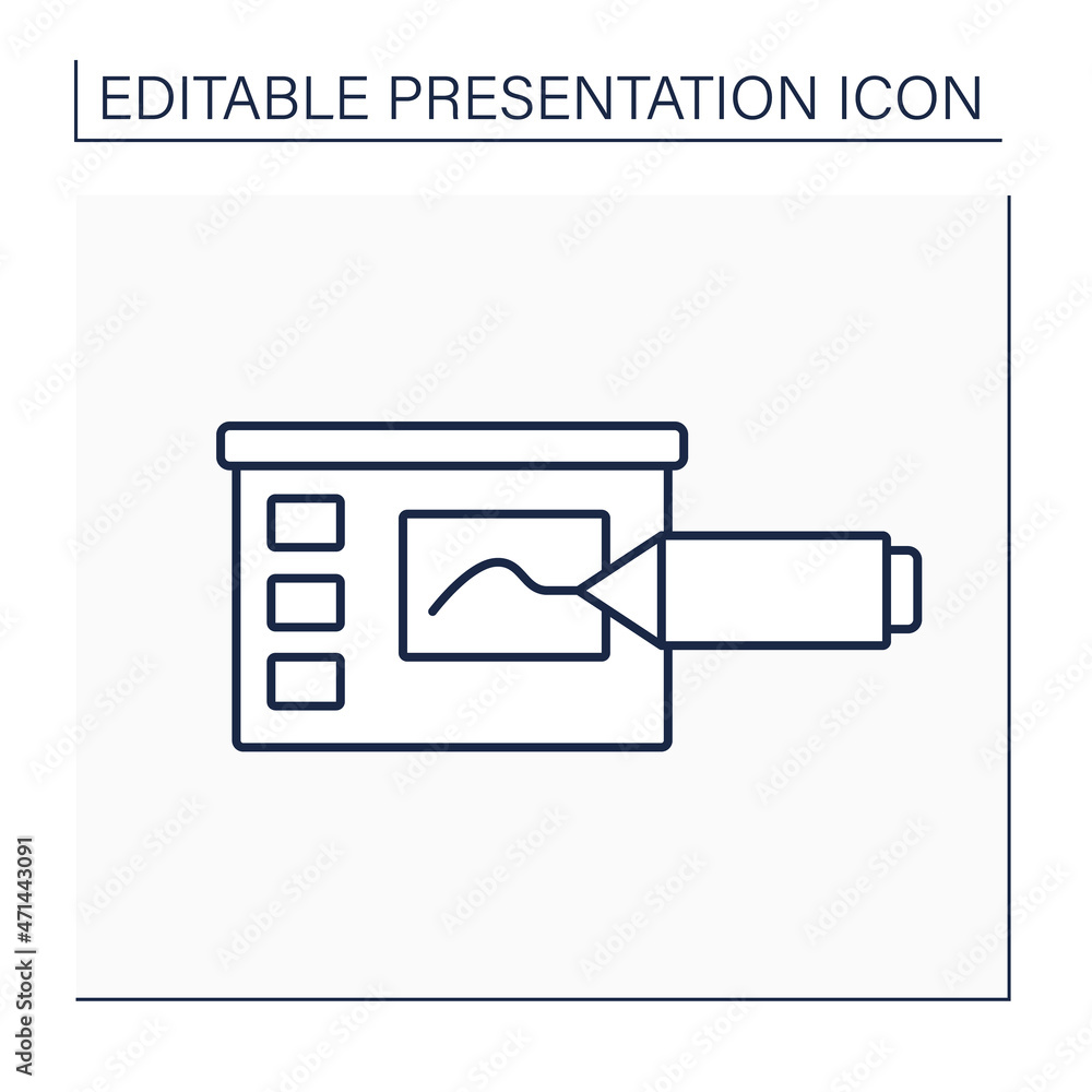 Poster market line icon.pen with thick writing point for writing or drawing. special tool to emphasize impo