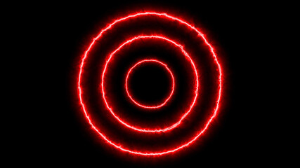 Glowing Red Energy Light Concentric Circles