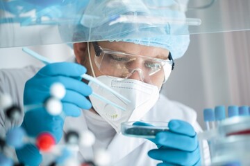 Medical Research Laboratory, Portrait of a Scientist does Analysis.