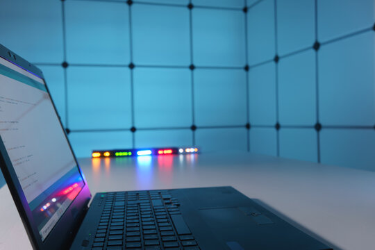 Computer with program code on the screen