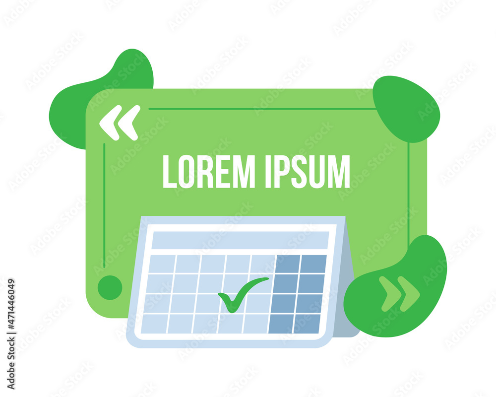 Aufkleber productivity vector quote box with flat object. time management and task completion. work schedule. 