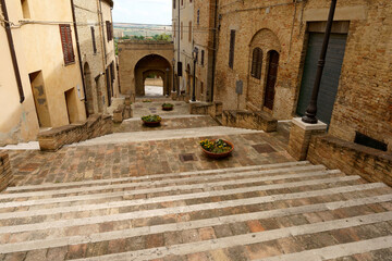 Ostra Vetere, historic town in Ancona province, Marche: steps
