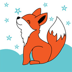 the little red fox in the first snow