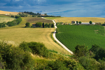 Fototapeta na wymiar Rural landscape near Ostra Vetere and Cingoli, Marche, Italy
