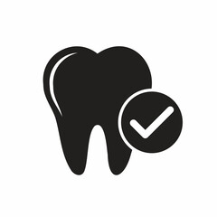 teeth icon dentist flat sign, symbol