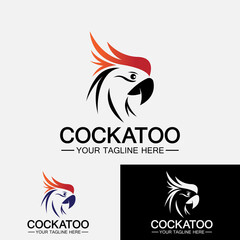 Cockatoo Parrot Bird logo design vector template