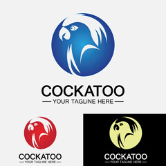 Cockatoo Parrot Bird logo design vector template