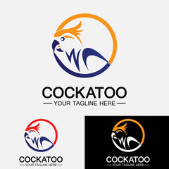Cockatoo Parrot Bird logo design vector template