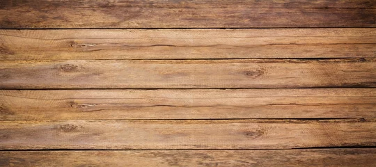 Foto op Canvas Echte houtstructuur achtergrond, bovenaanzicht houten plank paneel © Norsin Selmi