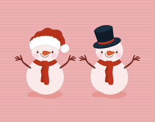 two xmas snowman
