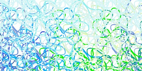 Light blue, green vector background with wry lines.
