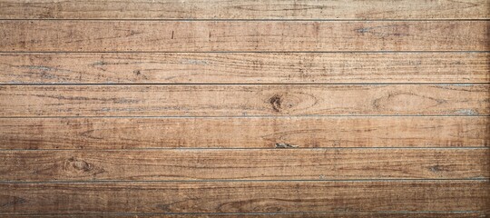 Fototapeta premium Real wood texture background, top view wooden plank panel