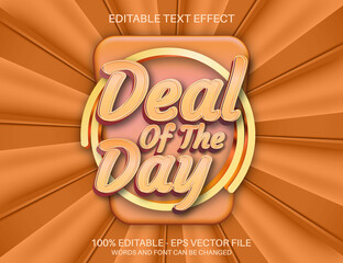 Deal of the day editable text effect on orange comic cartoon background