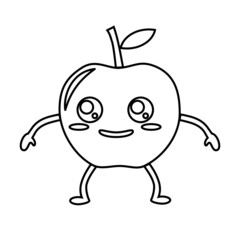 Vector graphic illustration of Apple outline only. Perfect for coloring book.
