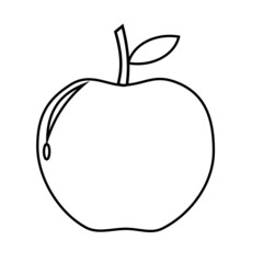 Vector graphic illustration of Apple outline only. Perfect for coloring book.