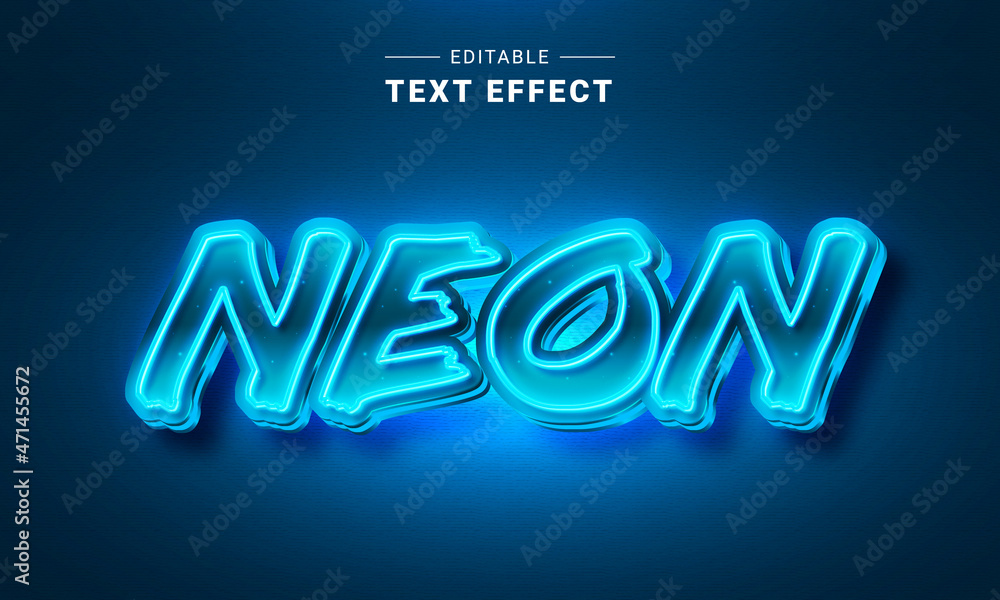Poster neon glow editable text effect. text effect. graphic styles