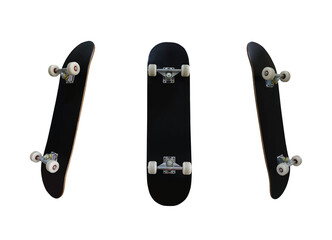 black skateboard isolated on a white background - Powered by Adobe