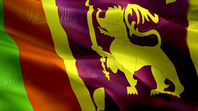Sri Lankan flag. 3d Sri Lanka sign waving video. Flag of Sri Lanka seamless loop animation. Sri Lankan flag silk HD resolution Background. Colombo flag Closeup 1080p HD video for Independence Day,Vict