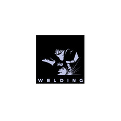 
illustration consisting of an image of a welder in the form of a symbol or logo