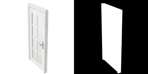 3D rendering illustration of an 8 panels glass door