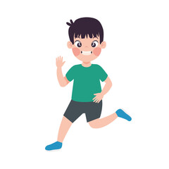 cute boy running