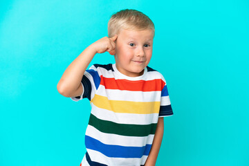 Little Russian boy over isolated background