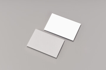 Modern business card mockup template on gray background