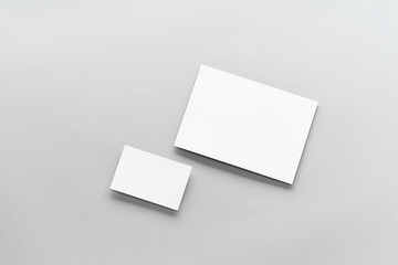 Modern business card mockup template on gray background